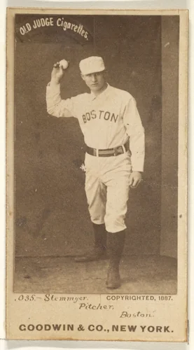Stemmyer, Pitcher, Boston, from the Old Judge series (N172) for Old Judge Cigarettes by Goodwin & Company, photograph, 1887