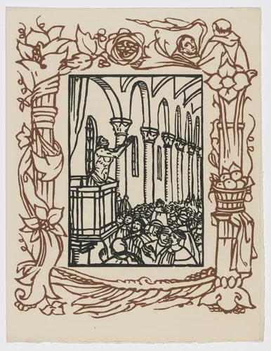 Plate (page 185) from Les Petites Fleurs de St. François (The Little Flowers of St. Francis) by Émile Bernard, illustrated book, 1928