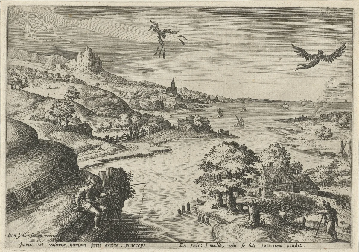 Val van Icarus by Unknown, print, 1560-1600
