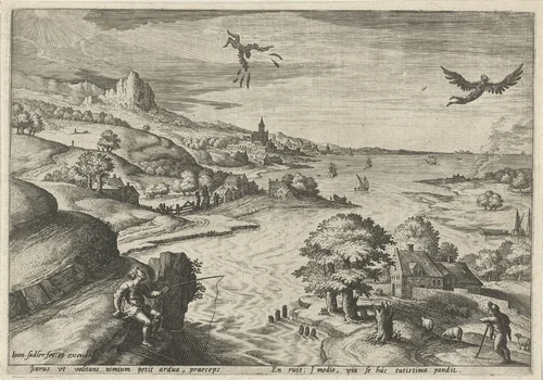 Val van Icarus by Unknown, print, 1560-1600