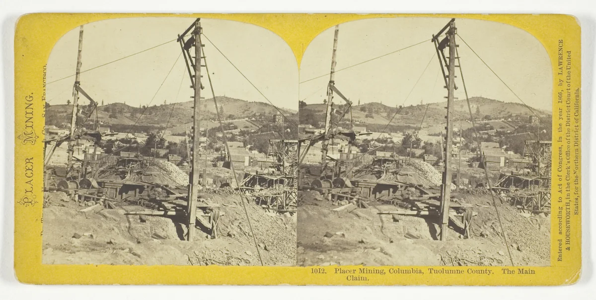 Placer Mining, Columbia, Tuolumne County. The Main Claim, No. 1012 from the series "Placer Mining" by Thomas Houseworth, photograph, 1866