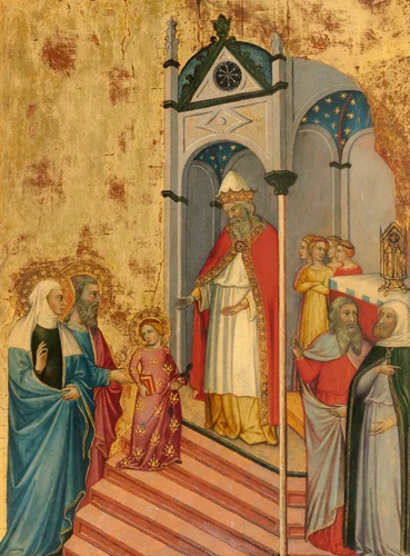 The Presentation of the Virgin in the Temple by Andrea di Bartolo, painting, 1400-1405