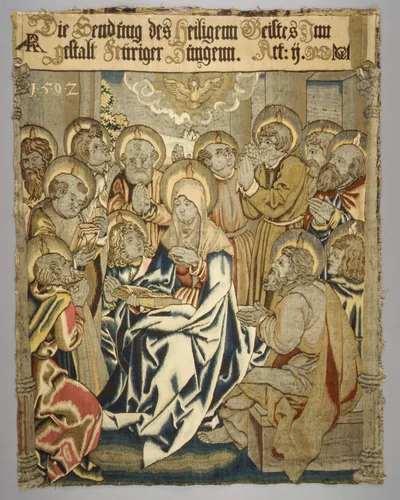 Pentecost from a set of The Passion by Hans Schäufelein, textile, 1592