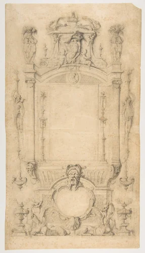 Design for a title page by Jean Bernard Toro, drawing, 1685-1731