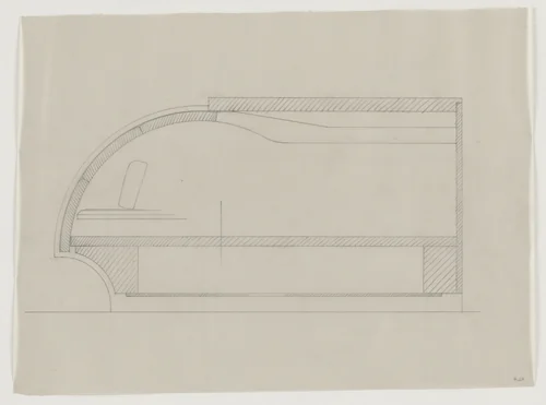 Design for Telefunken Record Player, Section by Lilly Reich, mies van der rohe archive, 1937