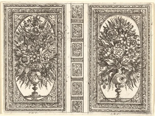 Book Cover (Two Flower Vases) by Sébastien Leclerc, print, 1656