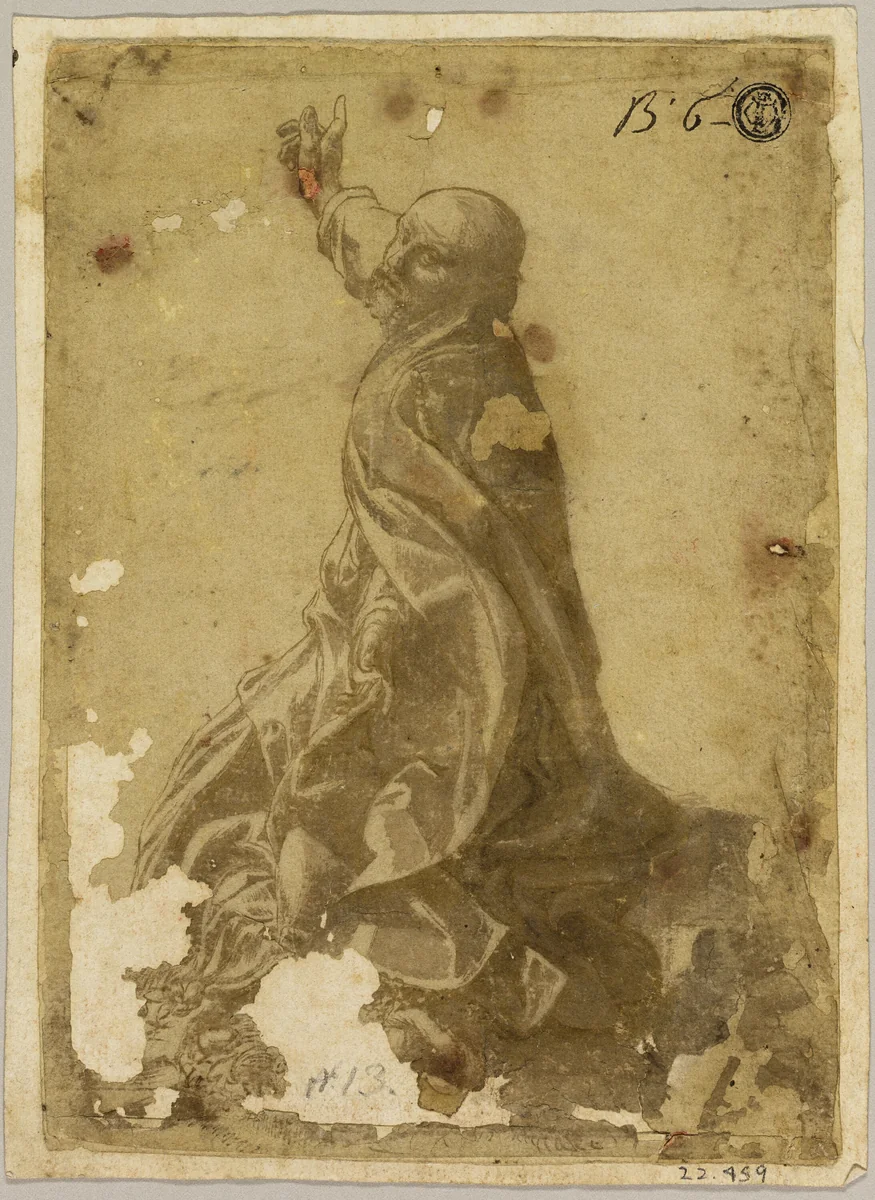 Saint Geminianus by Antonio Correggio, drawing, 1600-1799