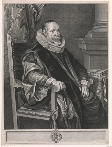 Portret van Jacob Roelants (1568-1651) by Paulus Pontius, print, 1616-1657