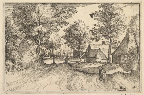 Village Road, plate 4 from "Regiunculae et Villae Aliquot Ducatus Brabantiae" by Claes Jansz Visscher, print, 1605-1615