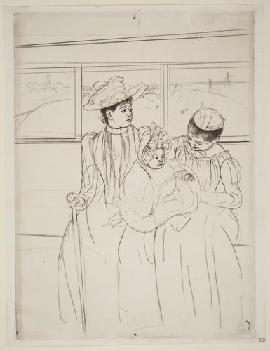 In the Omnibus by Mary Cassatt, print, 1890-1891