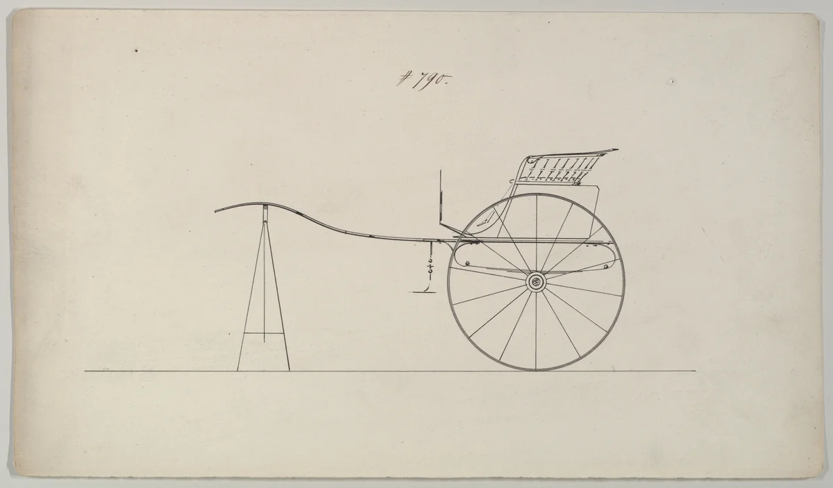 Tilbury Cart #790 by Brewster & Co., drawing, 1850-1874