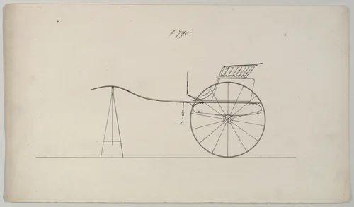 Tilbury Cart #790 by Brewster & Co., drawing, 1850-1874