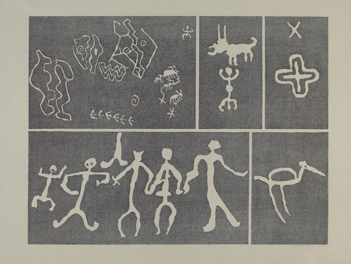 Petroglyph - Animal by Lala Eve Rivol, index of american design, 1935-1942