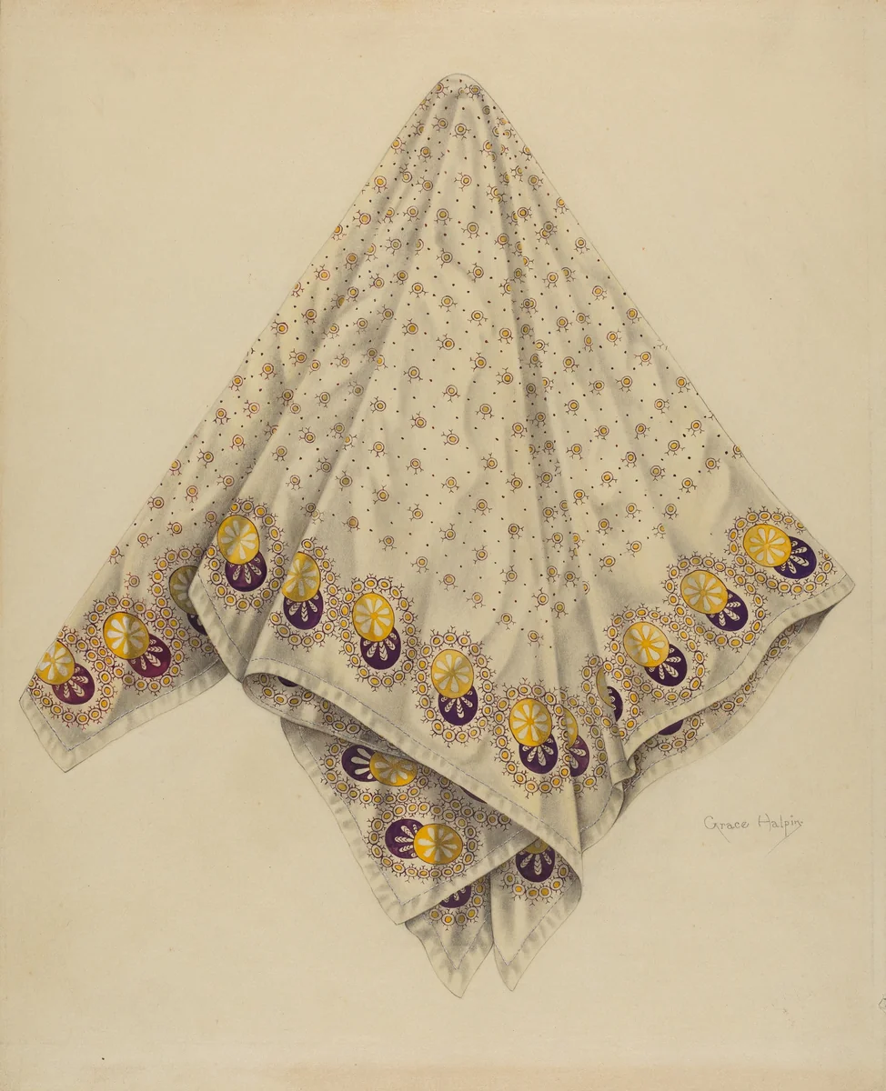 Handkerchief by Grace Halpin, index of american design, 1938