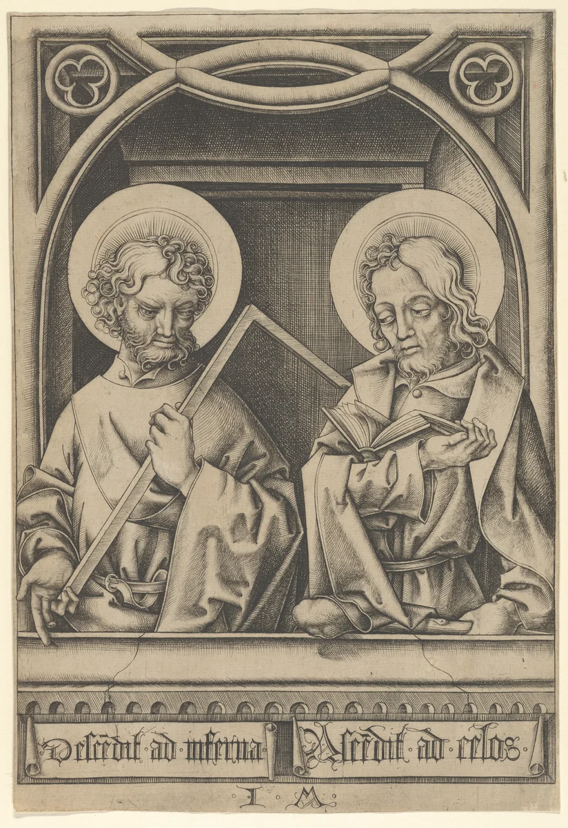 Saints Thomas and James the Lesser, from The Apostles by Israhel van Meckenem, print, 1435-1503