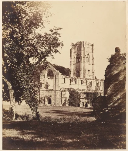 Fountains Abbey. The Church, Cloister and Hospitium by Joseph Cundall, photograph, 1850-1859