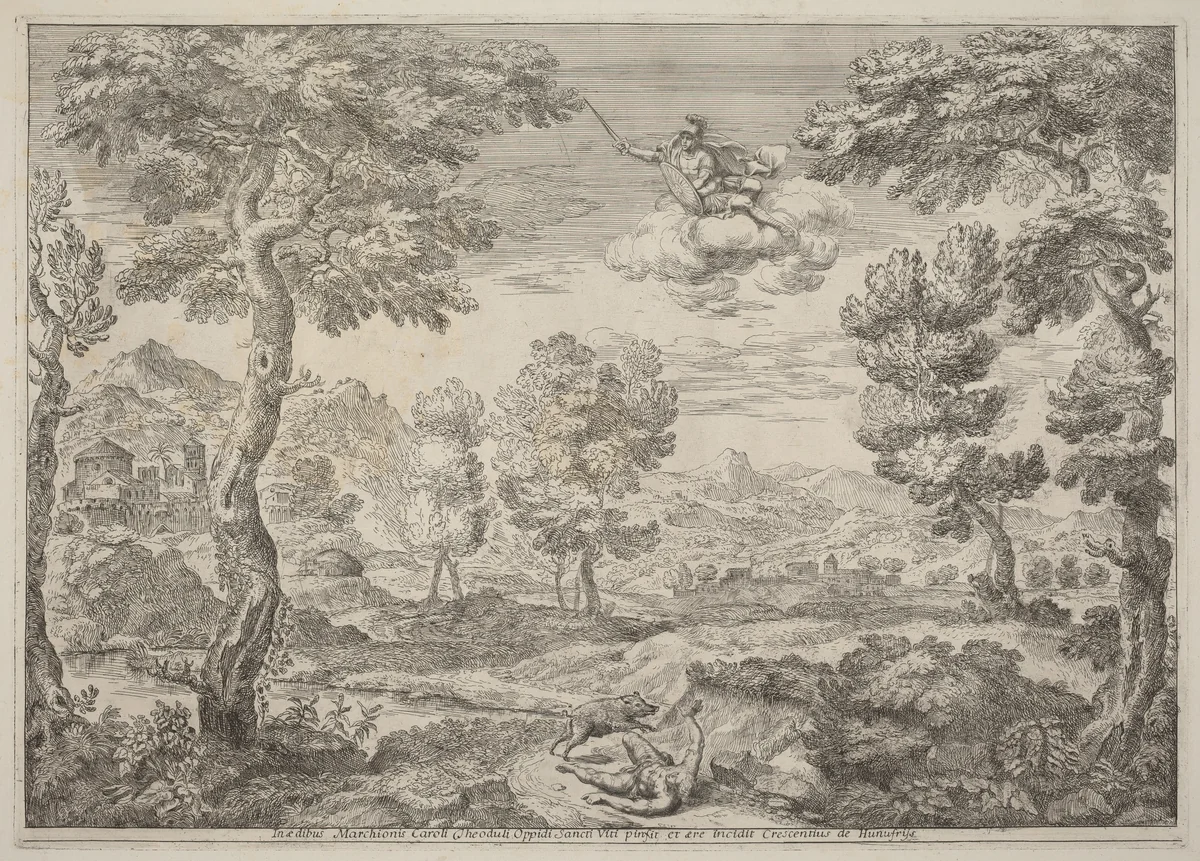 Mars's Revenge on Adonis by Crescenzio Onofri, print, 1696