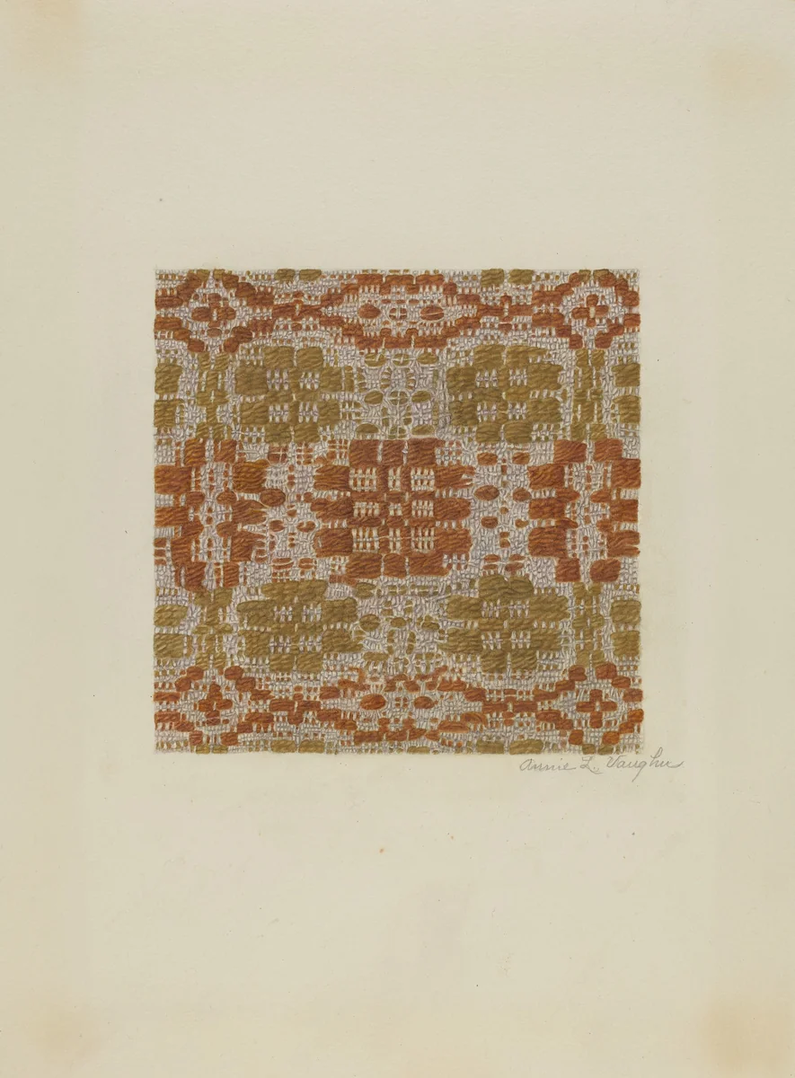 Coverlet Detail by Annie L. Vaughn, index of american design, 1942