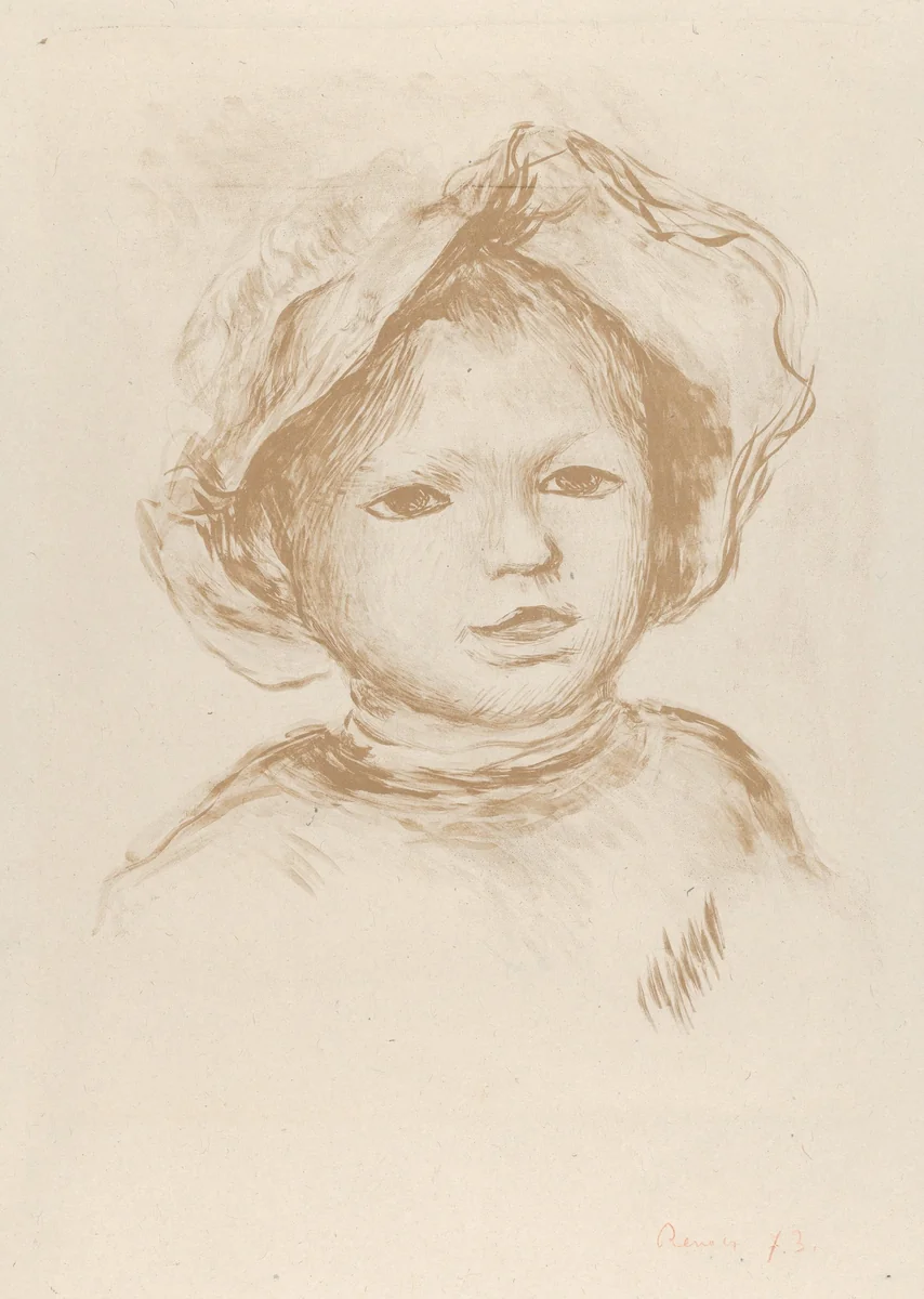 Pierre Renoir from the Front (Head of a Child / Tête d'enfant), from "L'Estampe Originale" by Auguste Renoir, print, 1893