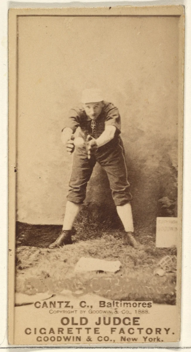 Gantz, Catcher, Baltimore Orioles, from the Old Judge series (N172) for Old Judge Cigarettes by Goodwin & Company, photograph, 1888