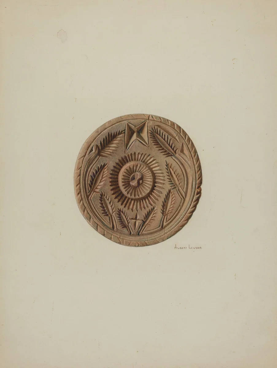 Pa. German Butter Mold by Albert Levone, index of american design, 1938