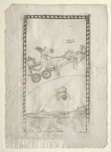 Sun (from the Tarocchi, series A: Firmaments of the Universe, #44) by Master of the E-Series Tarocchi, print, 1457-1467