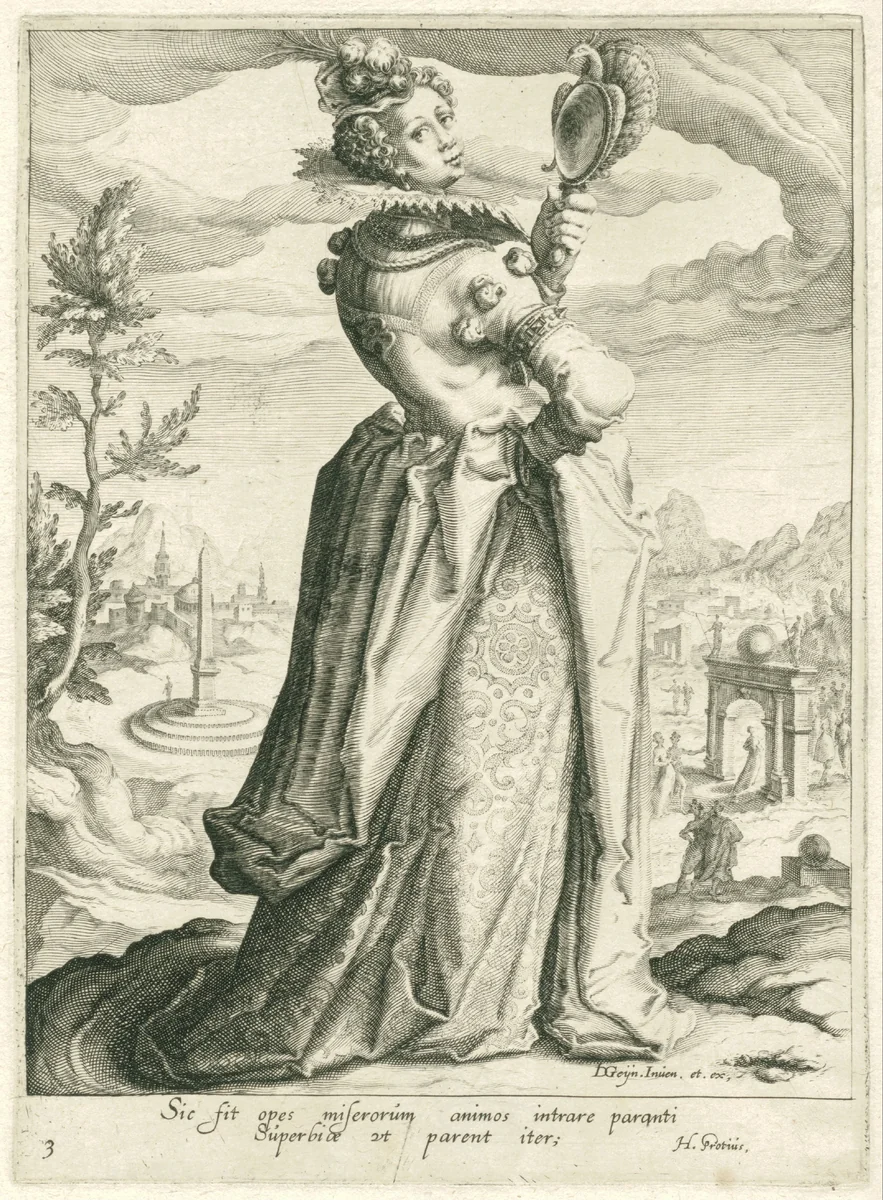 Pride (Superbia) by Zacharias Dolendo, print, 1596-1597