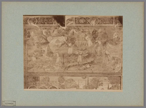 Fotoreproductie van het fresco De dood van Abel naar Piero di Puccio in het Camposanto te Pisa, Italië by Fratelli Alinari, photograph, 1857-1900