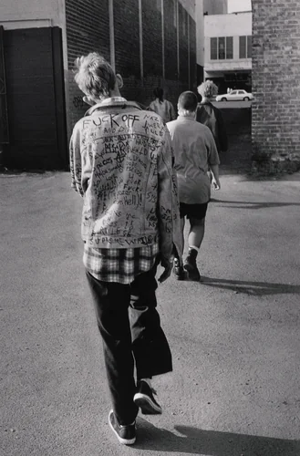 I'm Dave (walking away) by Jim Goldberg, photograph, 1989