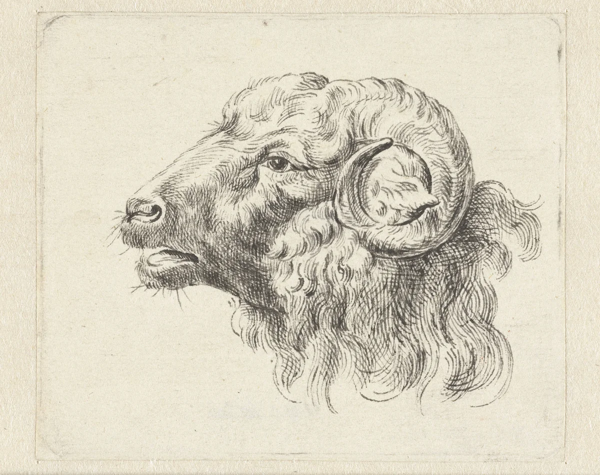 Ramskop, naar links by Abraham Delfos, drawing, 1741-1820