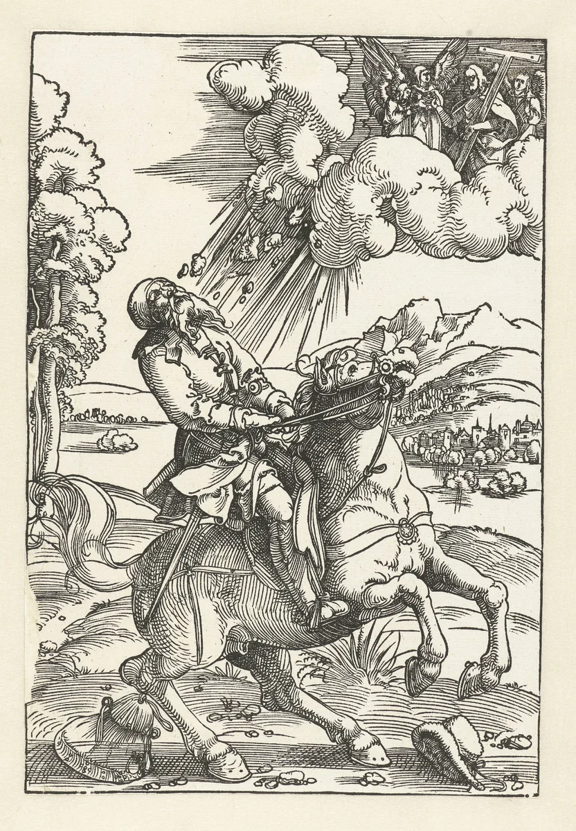 Bekering van Paulus by Unknown, print, 1505-1507