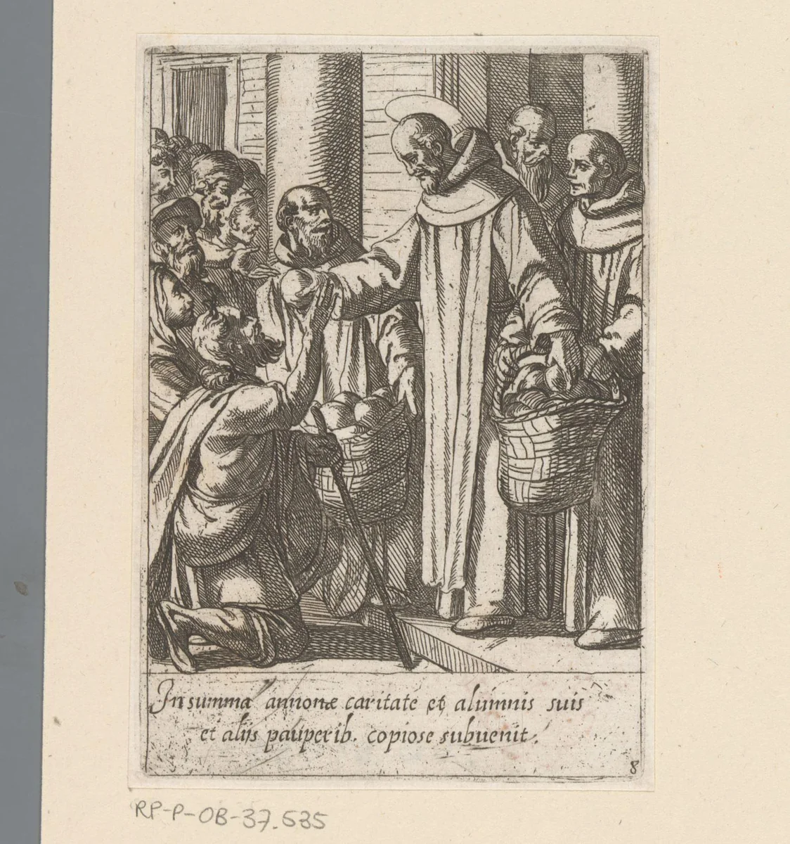 De heilige Philippus verdeelt het brood by Antonio Tempesta, print, 1591