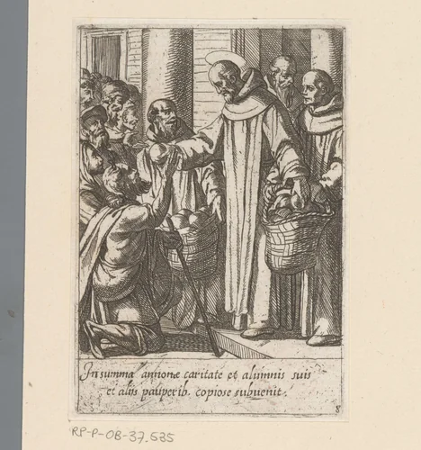 De heilige Philippus verdeelt het brood by Antonio Tempesta, print, 1591