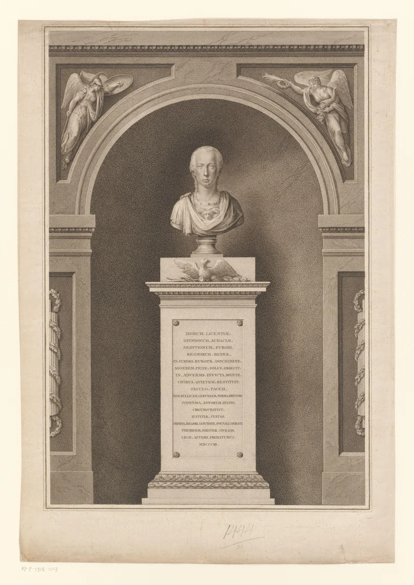 Monument van keizer Frans II by Johann Josef Neidl, print, 1803-1832