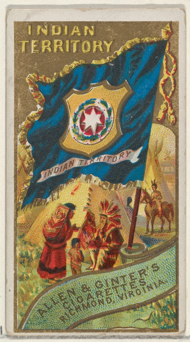 Indian Territory, from Flags of the States and Territories (N11) for Allen & Ginter Cigarettes Brands by Allen & Ginter, print, 1888