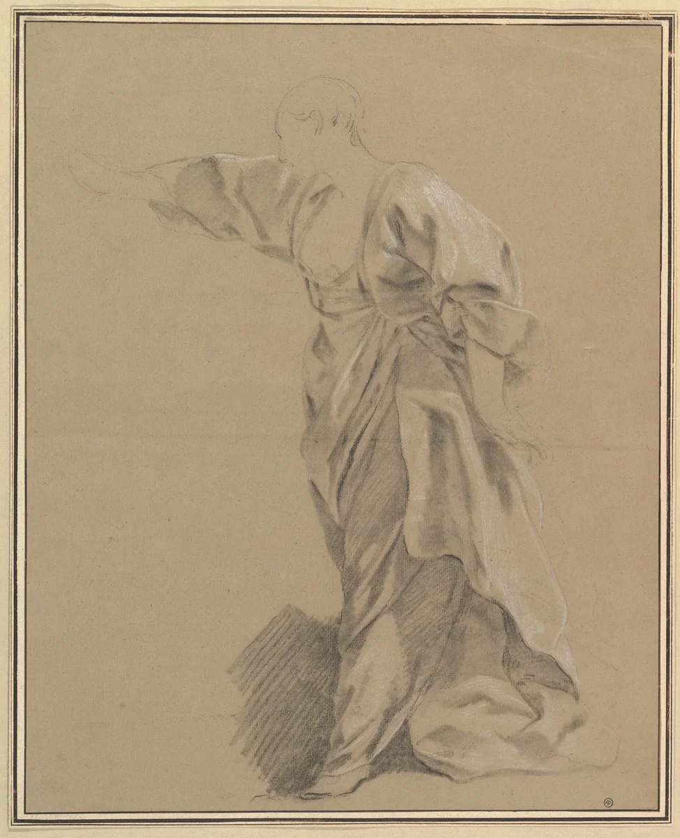 Drapery Study of a Woman with an Outstretched Arm by Louis Lagrenée, drawing, 1765-1785