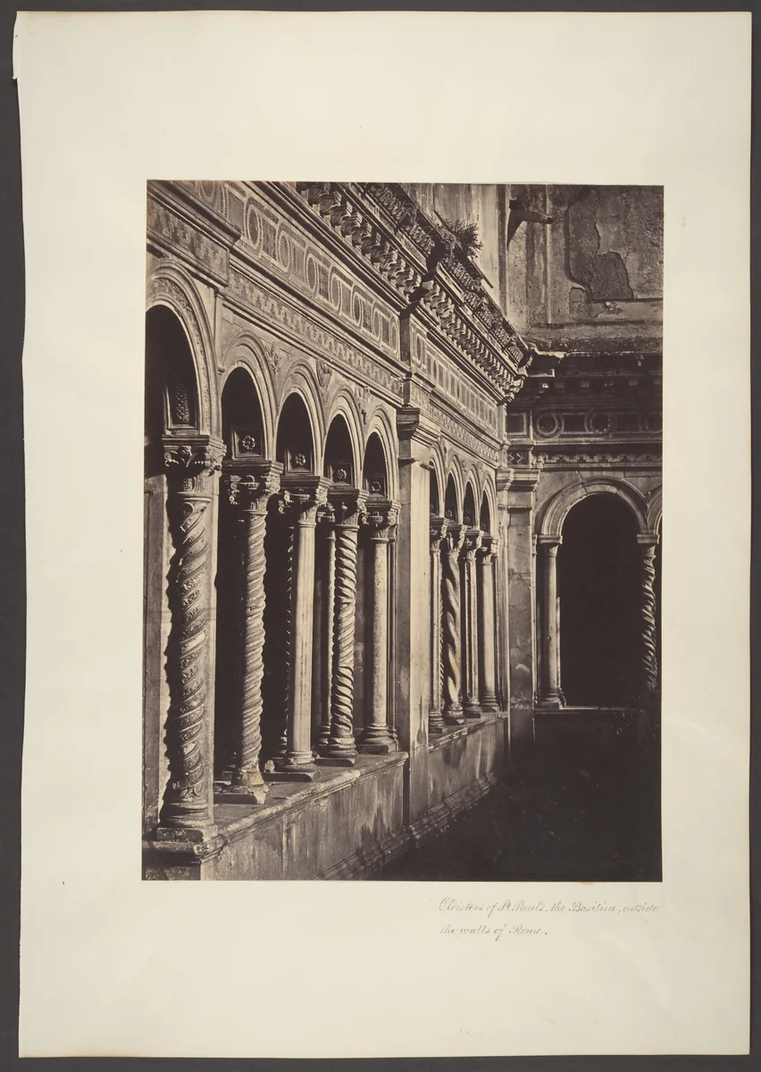 Cloisters of St. Paul's, the Basilica, Outside the Walls of Rome by Robert Macpherson, photograph, 1858
