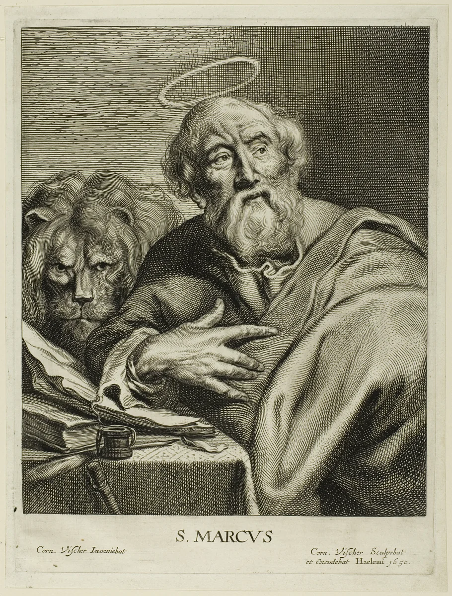 Saint Mark, from The Four Evangelists by Cornelis Visscher, print, 1650