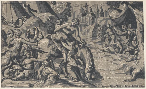 The escape of Cloelia by Niccolò Vicentino, print, 1540-1550
