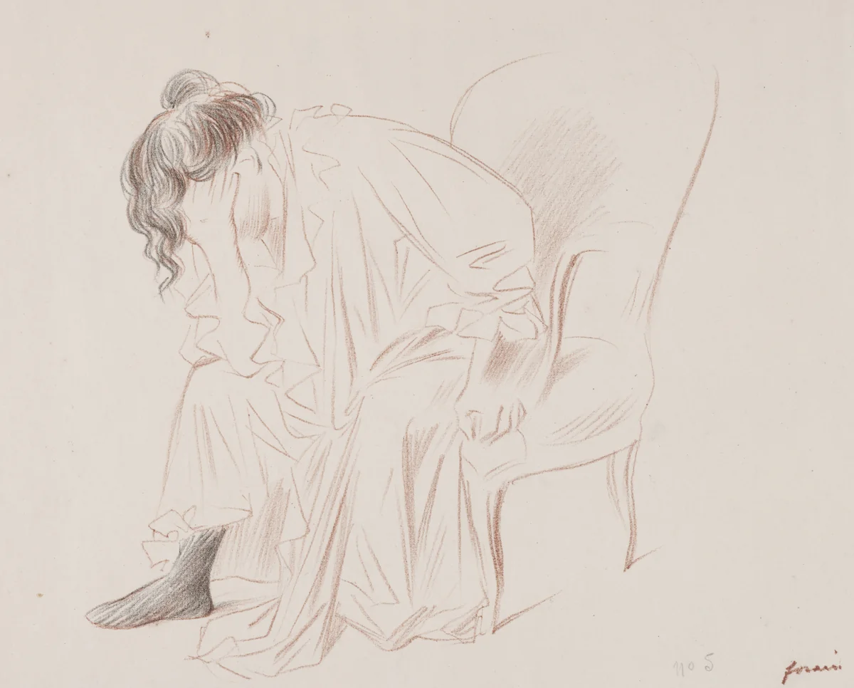 Woman Seated by Jean-Louis Forain, print, 1867-1924