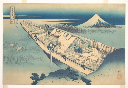 Ushibori in Hitachi Province (Jōshū Ushibori), from the series Thirty-six Views of Mount Fuji (Fugaku sanjūrokkei) by Katsushika Hokusai (葛飾 北斎), print, 1820-1842
