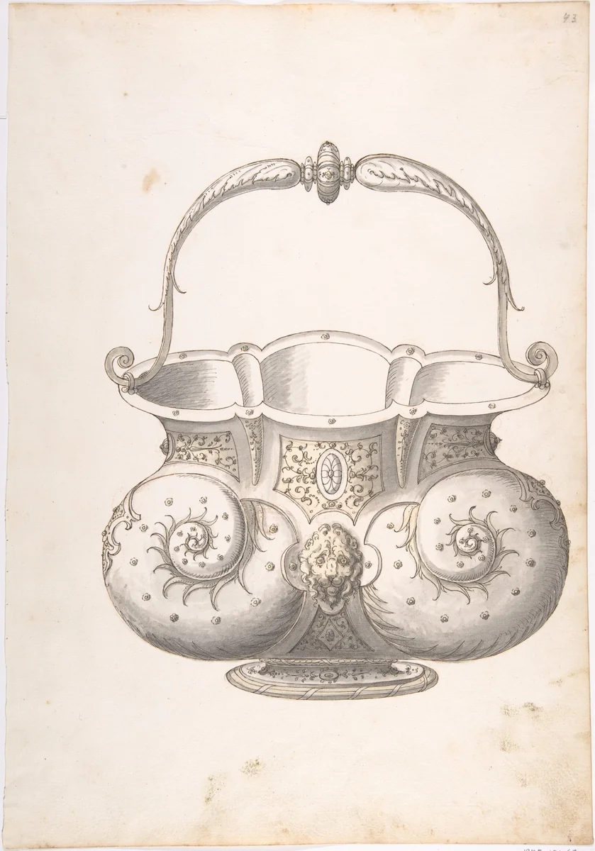 Design for a Bucket by Erasmus Hornick, drawing, 1496-1583