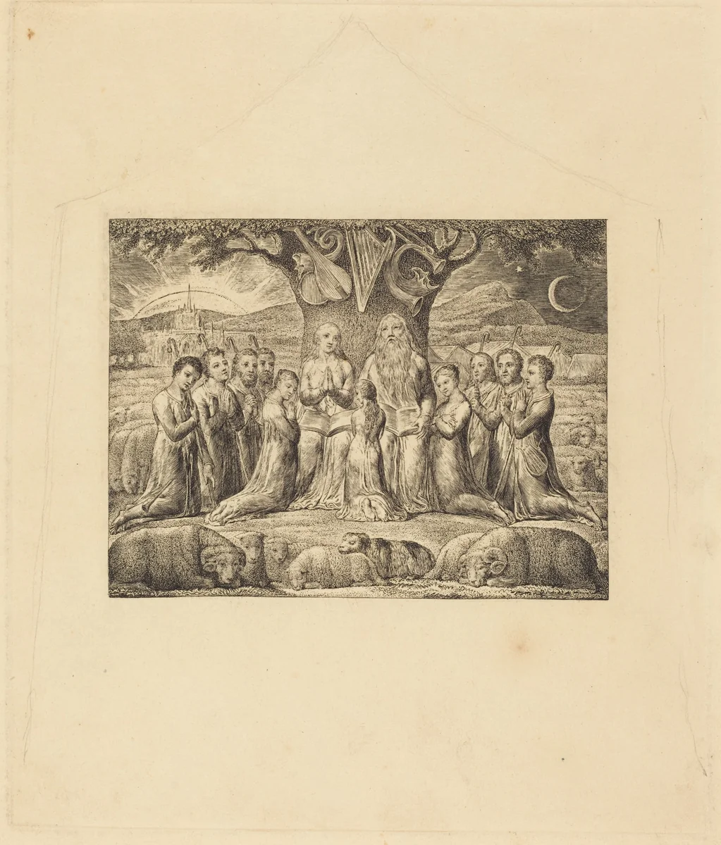 Job and His Family by William Blake, portfolio, 1825