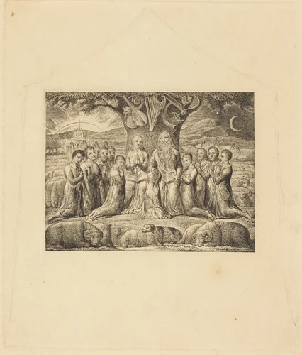 Job and His Family by William Blake, portfolio, 1825