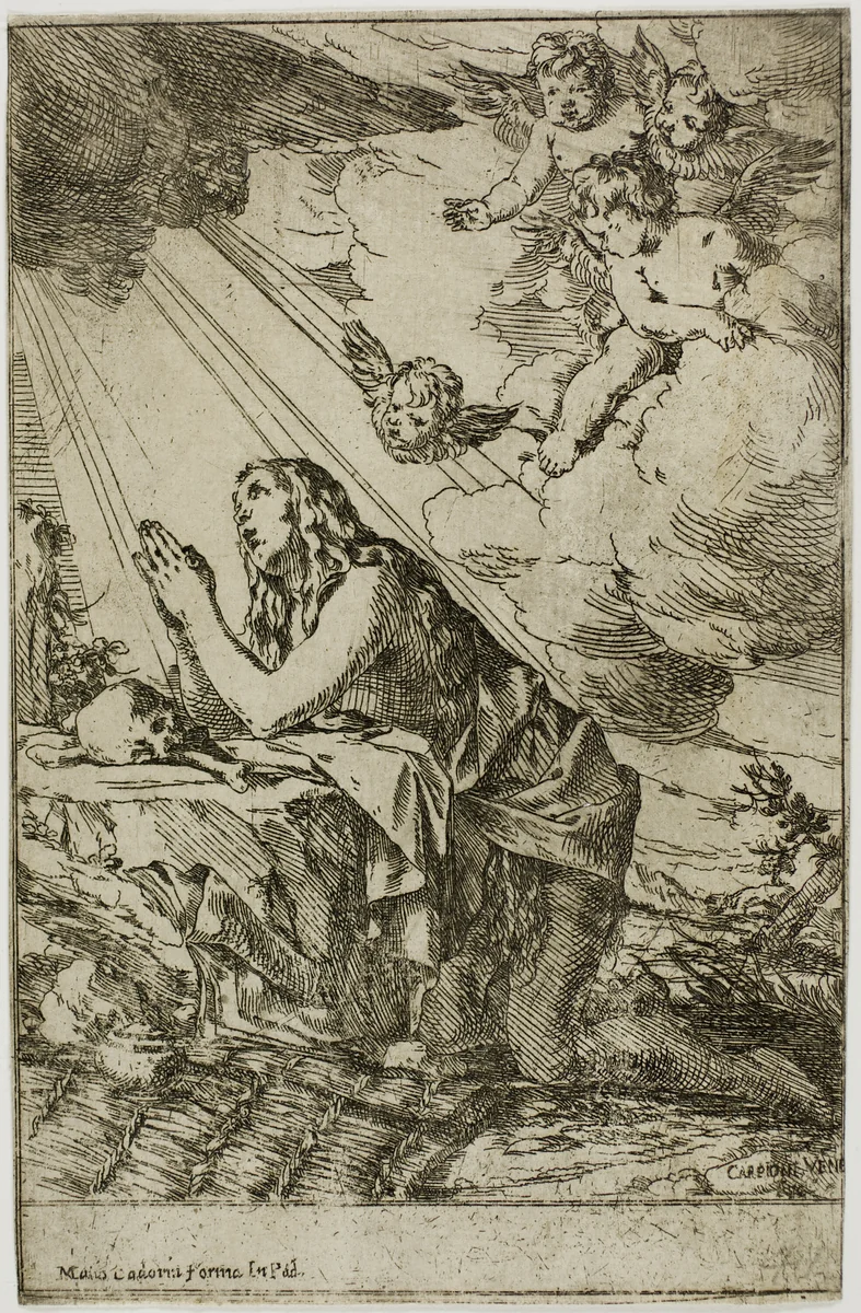 The Magdalen by Giulio Carpioni, print, 1633-1678