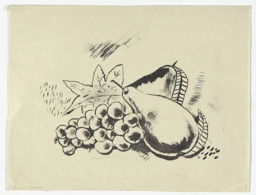 Pears and Grapes by Walt Kuhn, print, 1922