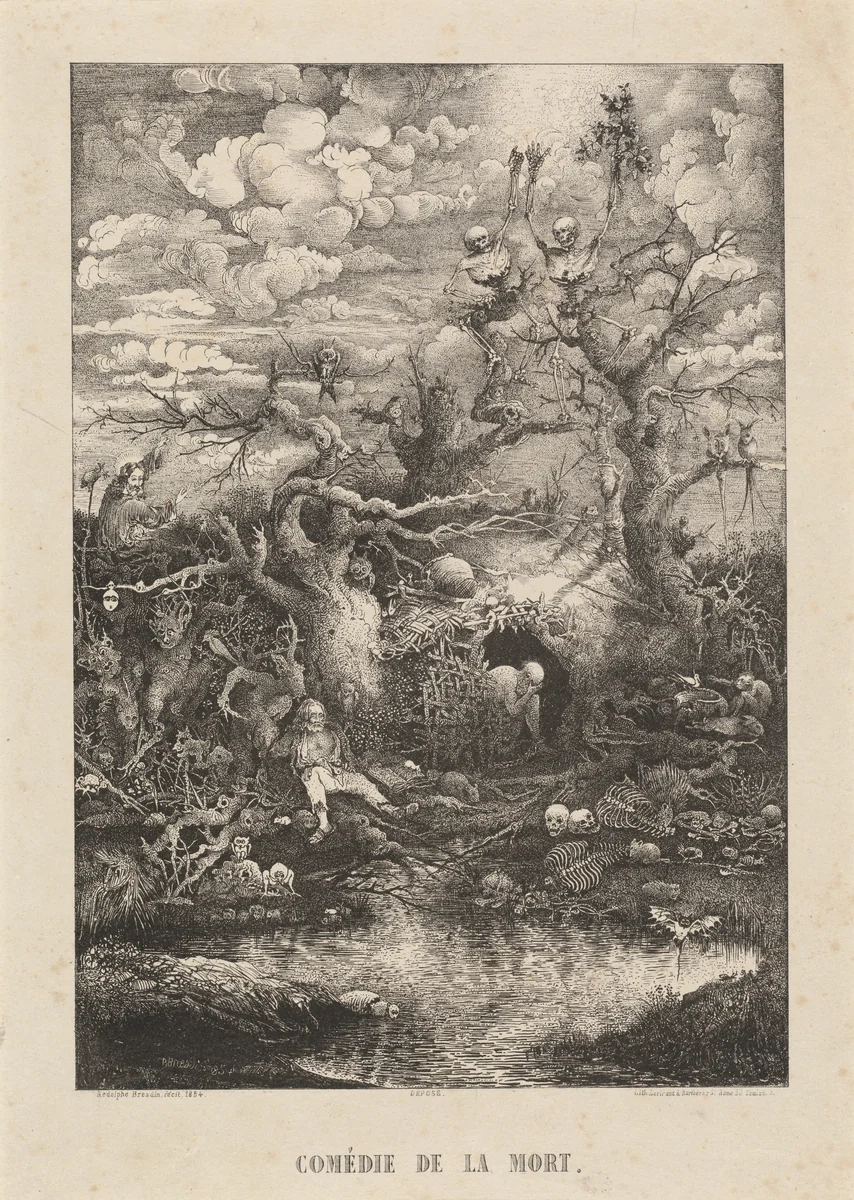The Comedy of Death by Rodolphe Bresdin, print, 1854