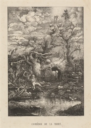 The Comedy of Death by Rodolphe Bresdin, print, 1854