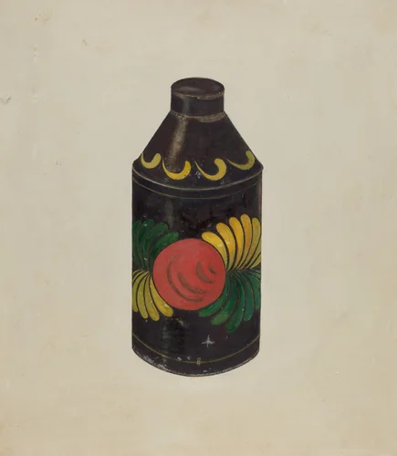 Toleware Tea Cannister by Edward White, index of american design, 1938