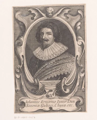 Portret van Johan Ernst II van Saksen-Weimar by anonymous, print, 1638-1668